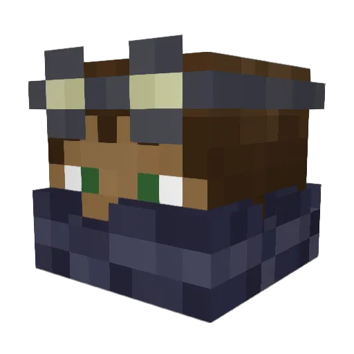 SlumpedIzzy Minecraft avatar head, 3D render