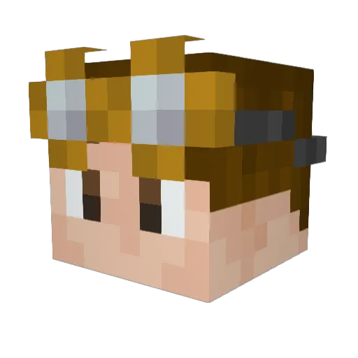 SlumpiLP Minecraft avatar head, 3D render