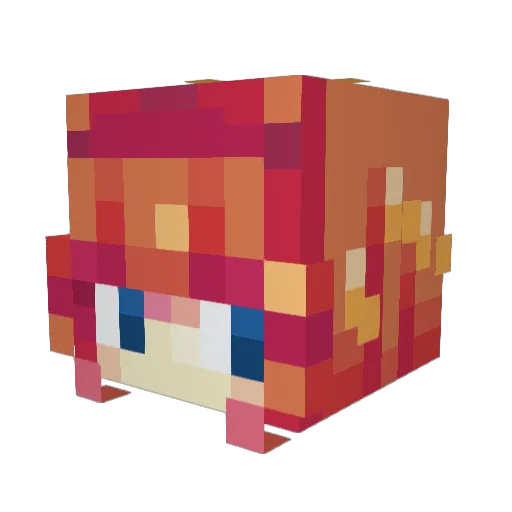 Slunkeygirl Minecraft avatar head, 3D render