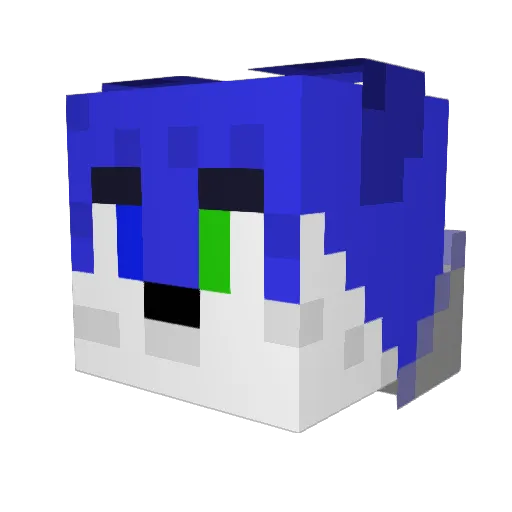 Slushpup Minecraft avatar head, 3D render