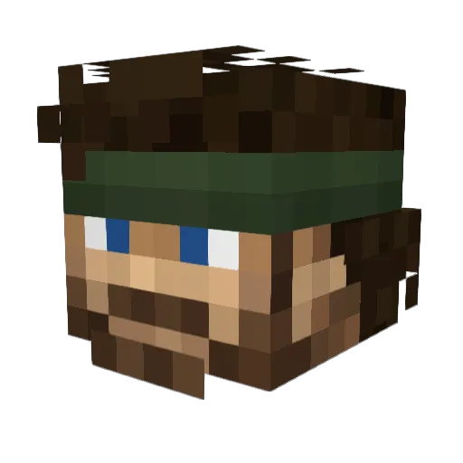 Sluziller Minecraft avatar head, 3D render