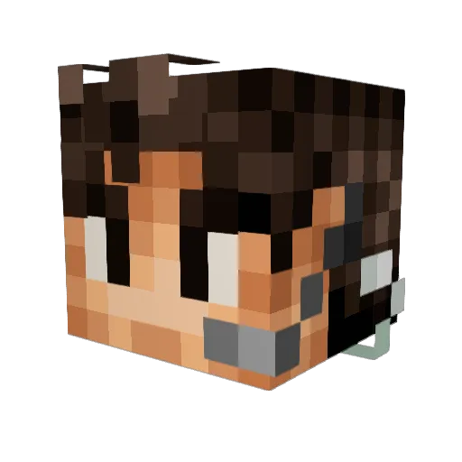 SlvKng Minecraft avatar head, 3D render
