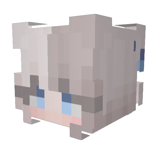 SlyBlueWolf Minecraft avatar head, 3D render
