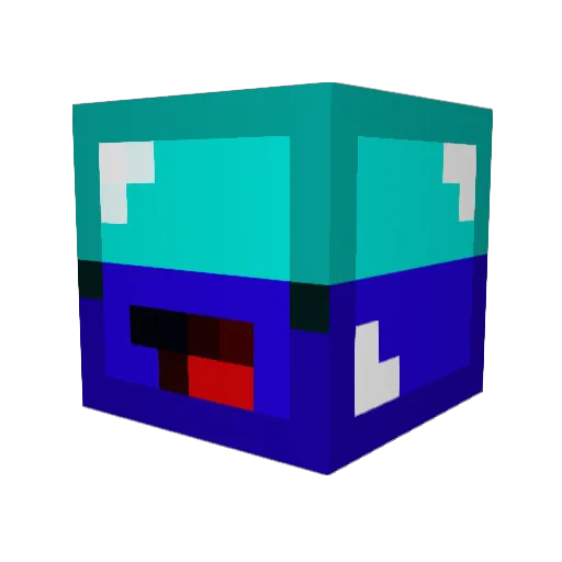 SlyChive Minecraft avatar head, 3D render
