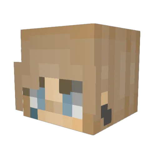 SlyChung Minecraft avatar head, 3D render