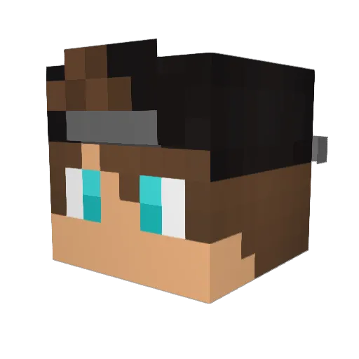 SlyCollegekid Minecraft avatar head, 3D render