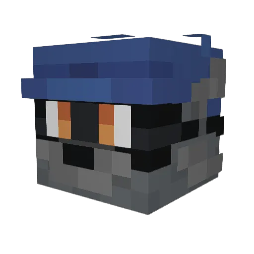 SlyCoopere Minecraft avatar head, 3D render