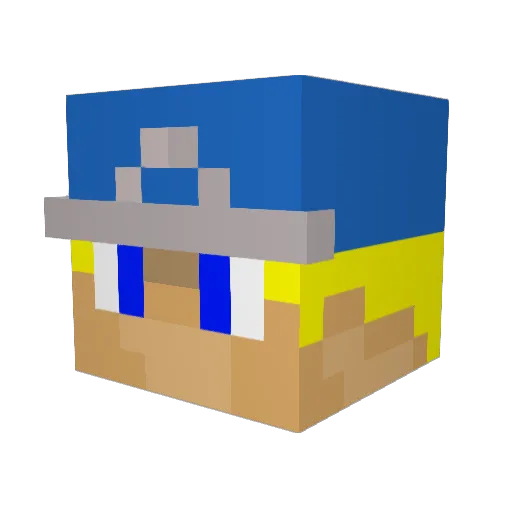 SlyFoxEternal Minecraft avatar head, 3D render