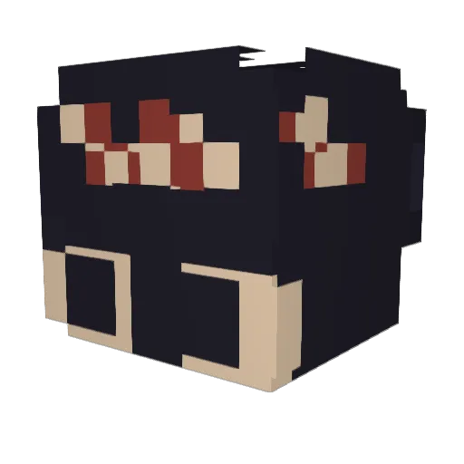 SlySable Minecraft avatar head, 3D render