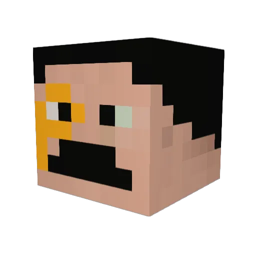 Slybean Minecraft avatar head, 3D render