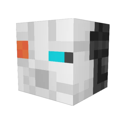 Slycer_Black Minecraft avatar head, 3D render