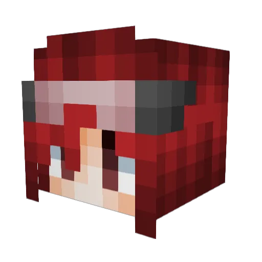 SlytherEm Minecraft avatar head, 3D render