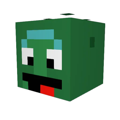 Slyviper Minecraft avatar head, 3D render