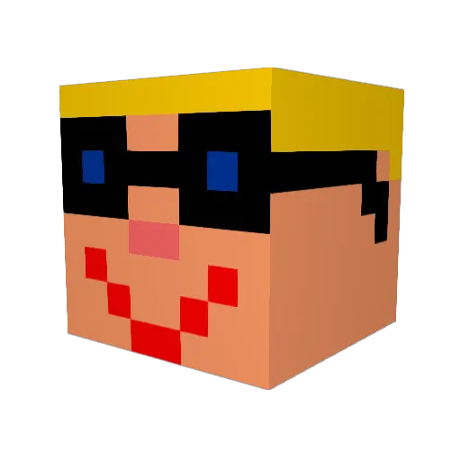 Sm00t Minecraft avatar head, 3D render