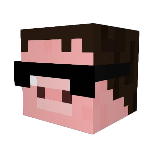 Smaaier Minecraft avatar head, 3D render