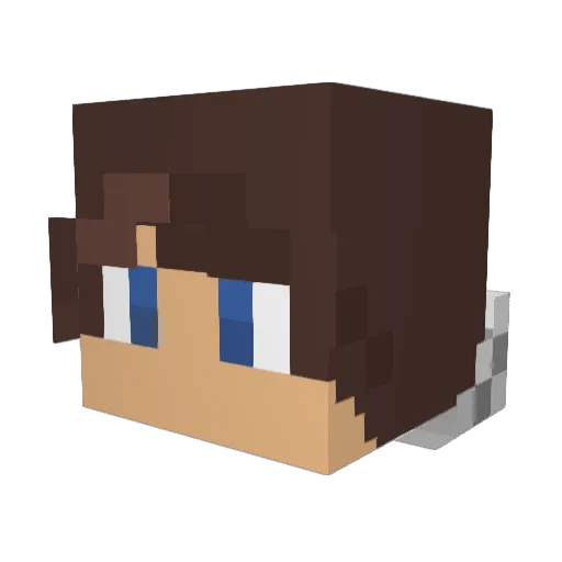 SmackAttack Minecraft avatar head, 3D render