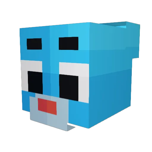 Smackfafia Minecraft avatar head, 3D render