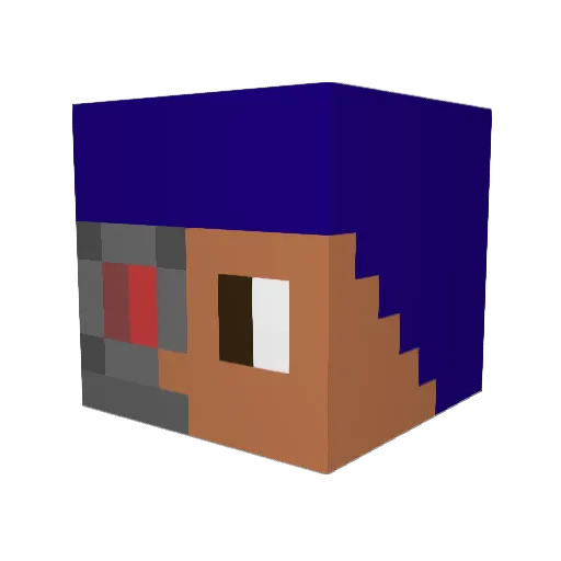 Smakxy Minecraft avatar head, 3D render