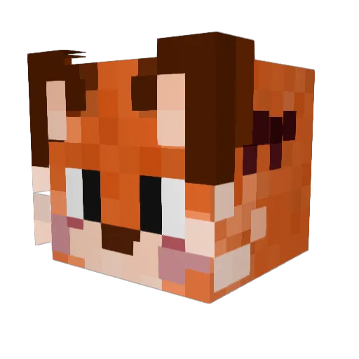 SmallFloof Minecraft avatar head, 3D render