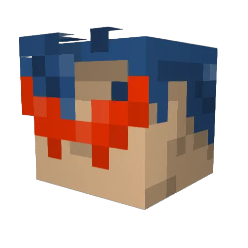 SmallXiang Minecraft avatar head, 3D render