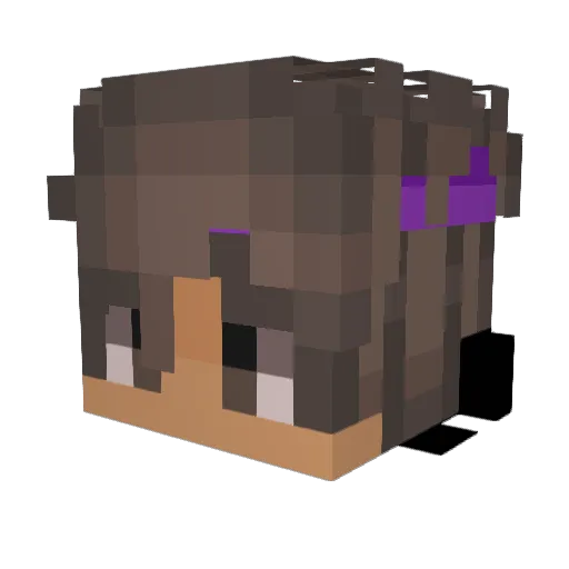 Small_Black Minecraft avatar head, 3D render