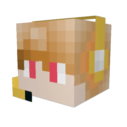 Small_Nagisa Minecraft avatar head, 3D render
