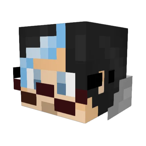 Small_Raven Minecraft avatar head, 3D render