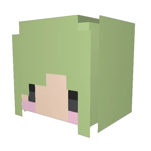 Smallgrass_01 Minecraft avatar head, 3D render