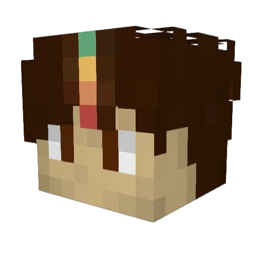 Smallishbeans Minecraft avatar head, 3D render