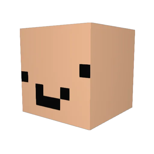 Smar Minecraft avatar head, 3D render