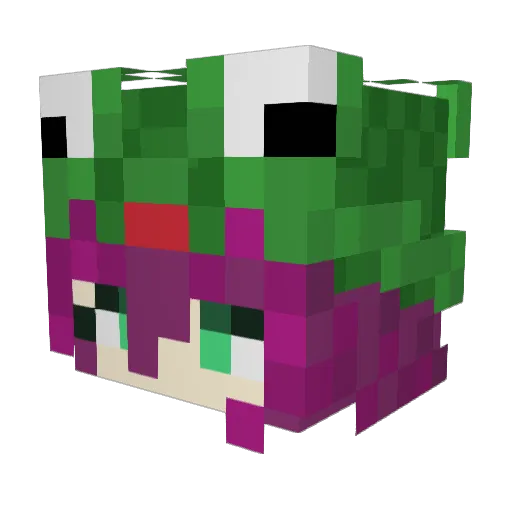 SmaragdFrog Minecraft avatar head, 3D render