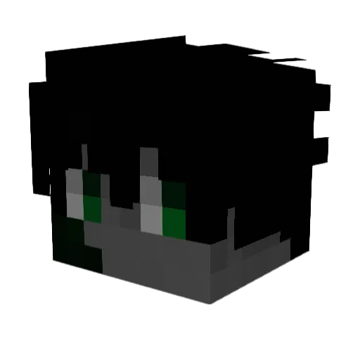 Smaragde Minecraft avatar head, 3D render