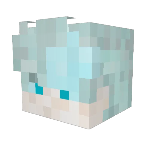 Smaragdiener Minecraft avatar head, 3D render