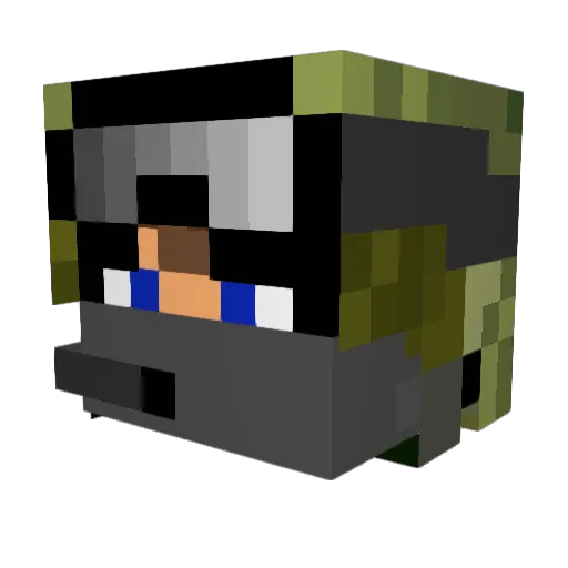 SmartTank Minecraft avatar head, 3D render