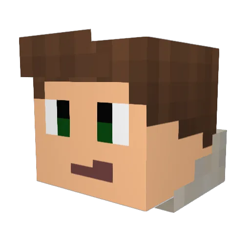 Smartey Minecraft avatar head, 3D render