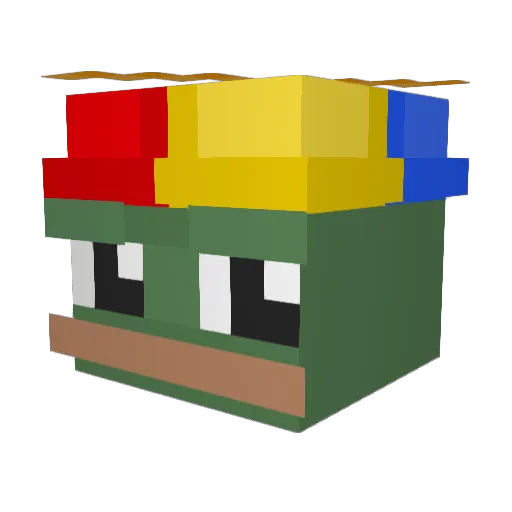 Smartge Minecraft avatar head, 3D render