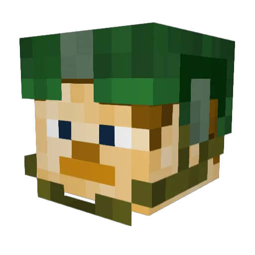 Smartuy Minecraft avatar head, 3D render
