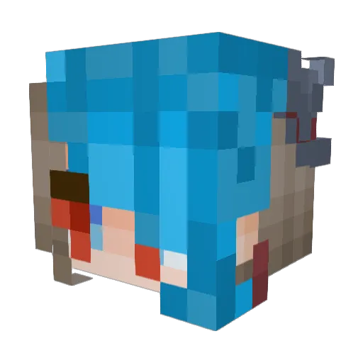 SmartyLu Minecraft avatar head, 3D render