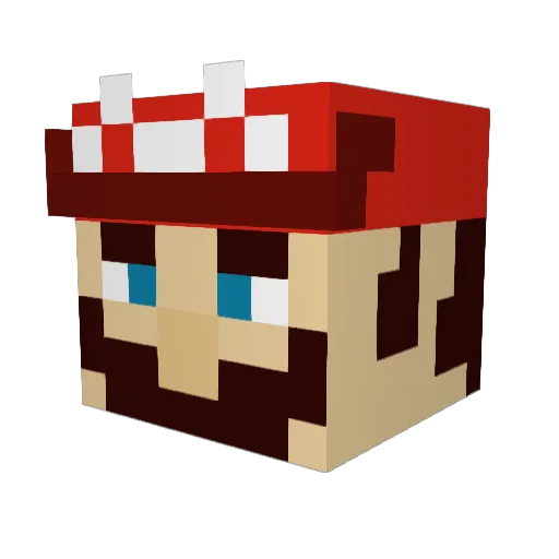 Smashbrot Minecraft avatar head, 3D render