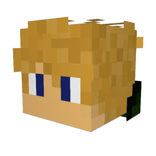 SmasherTy Minecraft avatar head, 3D render