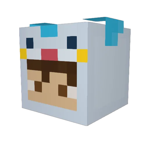 Smeaty Minecraft avatar head, 3D render
