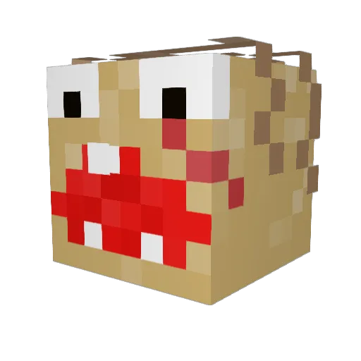 Smeert Minecraft avatar head, 3D render