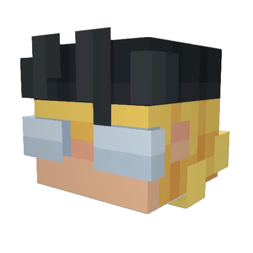 Smerfbucket Minecraft avatar head, 3D render