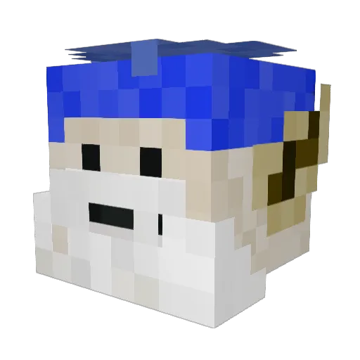 SmiffSmurf Minecraft avatar head, 3D render