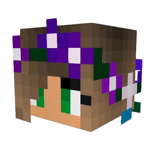 Smile100 Minecraft avatar head, 3D render
