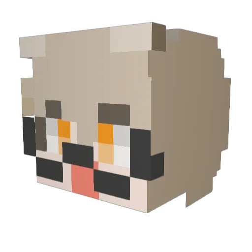 Smile_Chick Minecraft avatar head, 3D render