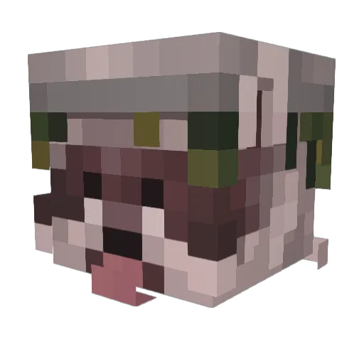 Smilee Minecraft avatar head, 3D render