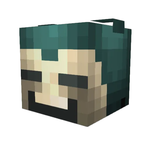 Smiles360 Minecraft avatar head, 3D render