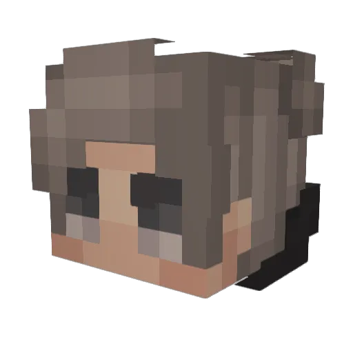 Smiley Minecraft avatar head, 3D render