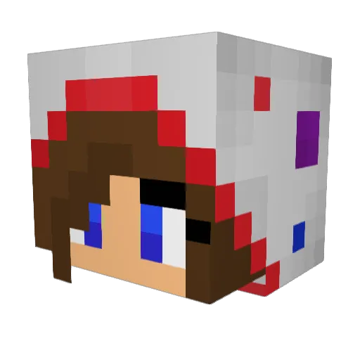 SmileyMilk Minecraft avatar head, 3D render